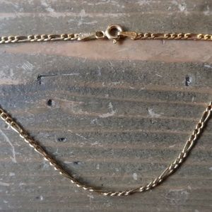 Figaro 10K Yellow Gold Italian Bracelet